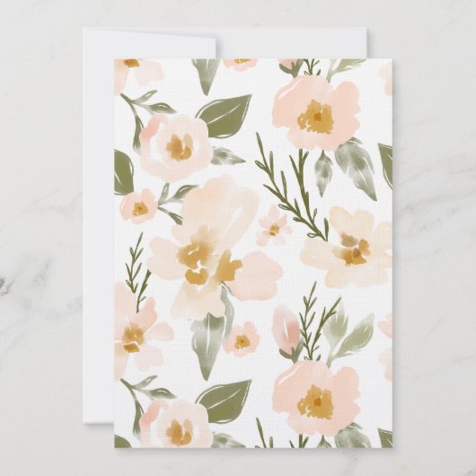 Gardenia Blush Waterverf Abstracte Floral roze Save The Date (Achterkant)