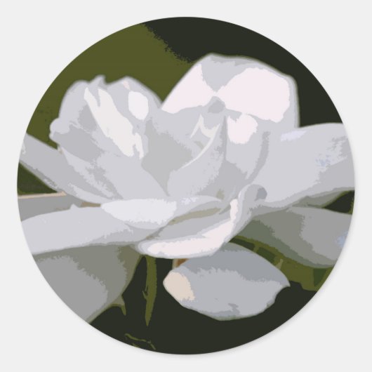 Gardenia Elegantie Ronde Sticker (Voorkant)