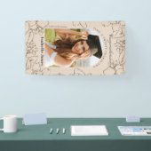Gardenia Floral Arch Tan Photo Afstuderen Banner (Beurs)