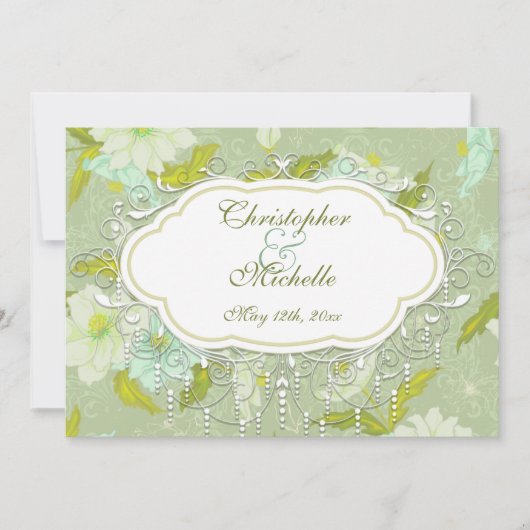   Gardenia Flower Wedding Invitation Kaart (Voorkant)