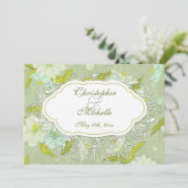  Gardenia Flower Wedding Invitation Kaart (Staand voorkant)