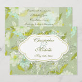   Gardenia Flower Wedding Invitation Kaart (Voorkant / Achterkant)