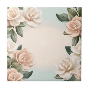 Gardenia geïnspireerde dromerige pastel tegeltje