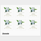 Gardenia Greenery Full Bloom Wedding Vierkante Sticker (Vel)