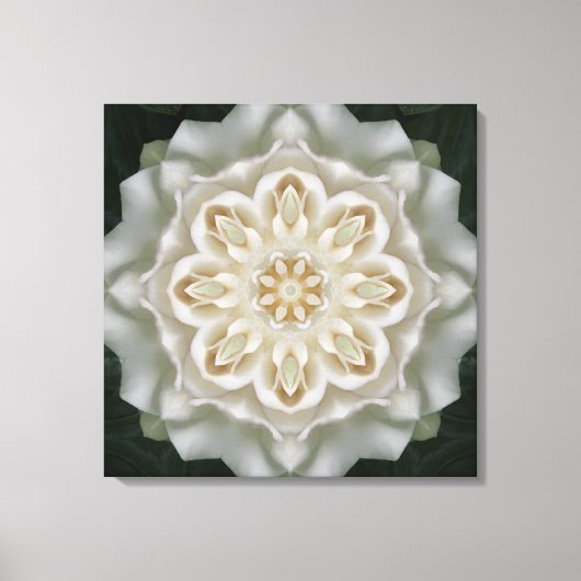 Gardenia Inner Glow Mandala Canvas Print (Voorkant)
