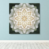 Gardenia Inner Glow Mandala Canvas Print (Insitu (Houten vloer))