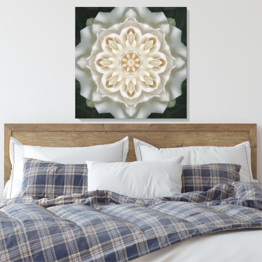 Gardenia Inner Glow Mandala Canvas Print (Insitu (Slaapkamer))