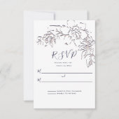 Gardenia, Marine en Blush, Bruiloft RSVP Kaartje (Voorkant)