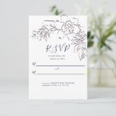 Gardenia, Marine en Blush, Bruiloft RSVP Kaartje (Staand voorkant)