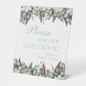 Gardenia / Sage Guestbook Snapdragon Reclamebord Met Voetstuk (Voorkant)