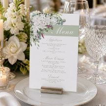 Gardenia / Snapdragon 4,5" x 6,25" Saliegroen Menu