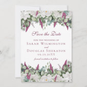 Gardenia/Snapdragon Paars Save the Date Kaart (Voorkant)