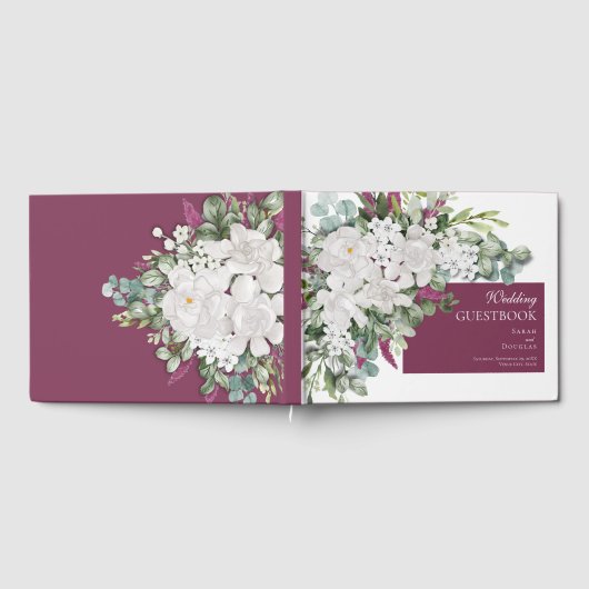 Gardenia/Snapdragon Paars Wedding Gastenboek (Volledig)