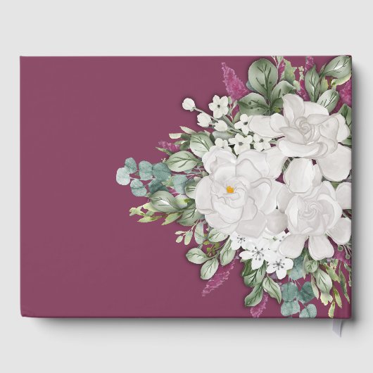 Gardenia/Snapdragon Paars Wedding Gastenboek (Achterkant)