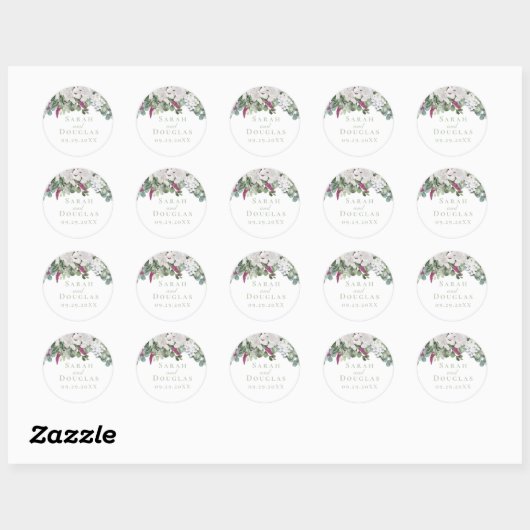 Gardenia/Snapdragon Sage Wedding Sticker (Vel)