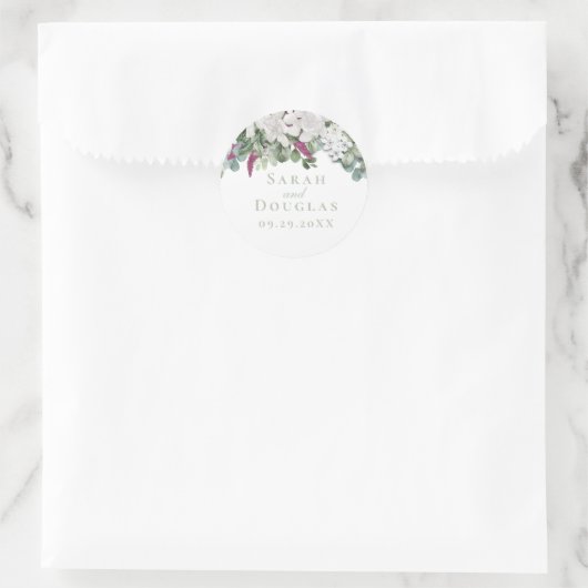 Gardenia/Snapdragon Sage Wedding Sticker (Tas)