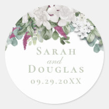 Gardenia/Snapdragon Sage Wedding Sticker