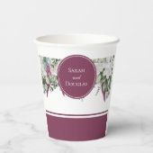 Gardenia/Snapdragon Wedding Paars Paper Cup Papieren Bekers (Achterkant)