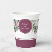 Gardenia/Snapdragon Wedding Paars Paper Cup Papieren Bekers (Voorkant)