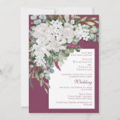 Gardenia/Snapdragon Wedding Paarse Invite Kaart (Voorkant)