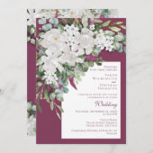 Gardenia/Snapdragon Wedding Paarse Invite Kaart (Voorkant / Achterkant)