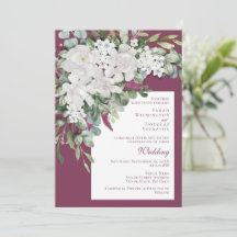 Gardenia/Snapdragon Wedding Paarse Invite