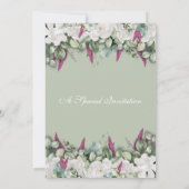 Gardenia/Snapdragon Wedding Sage Invite Kaart (Achterkant)