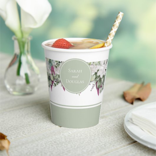 Gardenia - Snapdragon Wedding Sage Paper Cup Papieren Bekers (Insitu)