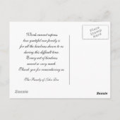 Gardenia Sympathie Dank u Briefkaart (Achterkant)