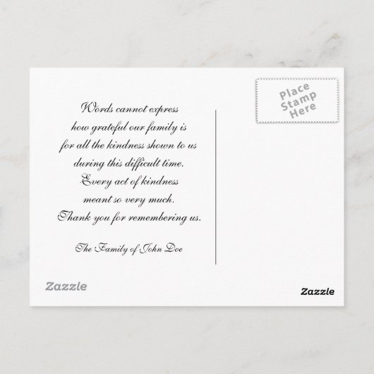 Gardenia Sympathie Dank u Briefkaart (Achterkant)