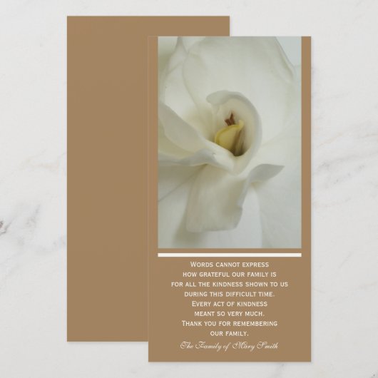 Gardenia Sympathie Hartelijk dank Bedankkaart (Voorkant / Achterkant)