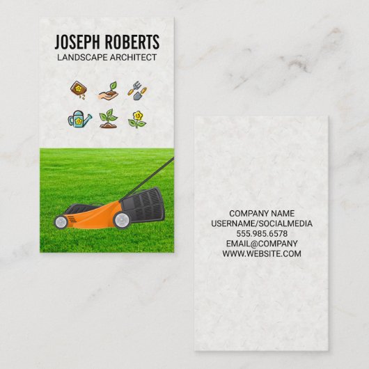 Gardenia Tools | grasmaaier Visitekaartje (Voorkant / Achterkant)