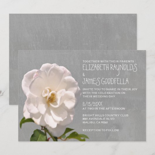 Gardenia Wedding Invitations Kaart (Voorkant / Achterkant)