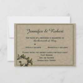  Gardenia Wedding-kaart RSVP Kaartje