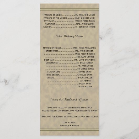  Gardenia Wedding Programma Programmakaart (Achterkant)