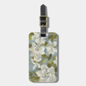 Gardenias op Slate Blue Bagagelabel (Voorkant verticaal)