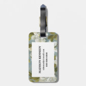 Gardenias op Slate Blue Bagagelabel (Achterkant verticaal)