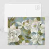 Gardenias op Slate Blue Briefkaart (Voorkant / Achterkant)