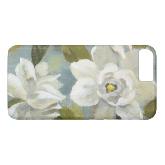 Gardenias op Slate Blue Case-Mate iPhone Case (Achterkant (Horizontaal))