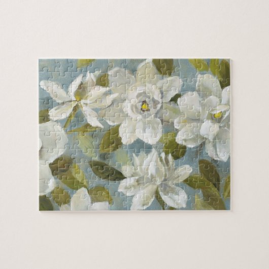 Gardenias op Slate Blue Legpuzzel (Horizontaal)