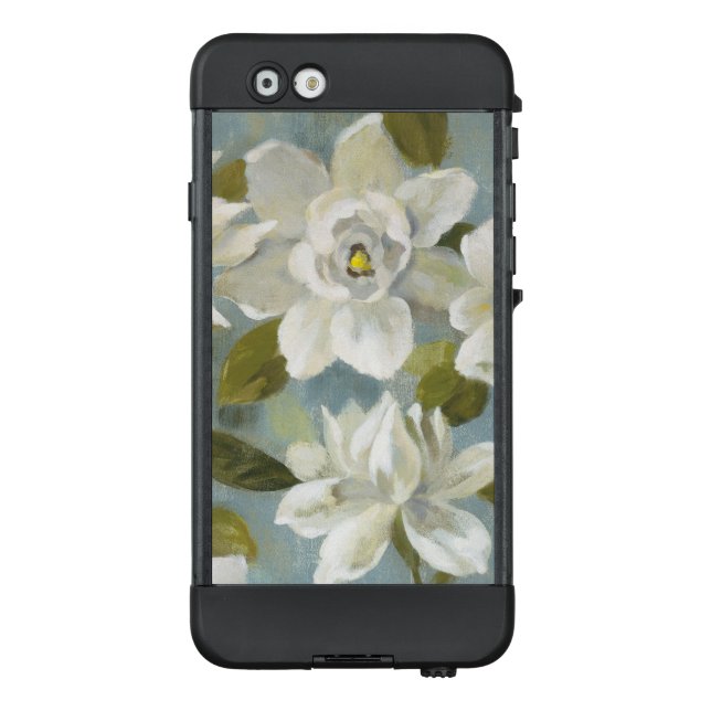 Gardenias op Slate Blue LifeProof iPhone Hoesje (Achterkant)