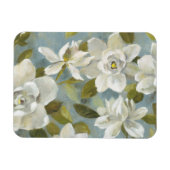 Gardenias op Slate Blue Magneet (Horizontaal)