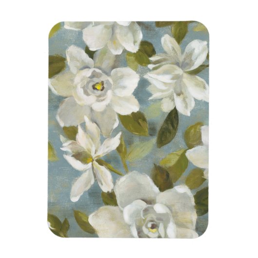 Gardenias op Slate Blue Magneet (Verticaal)