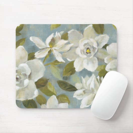 Gardenias op Slate Blue Muismat (Met muis)