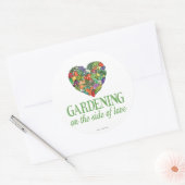 Gardening aan de zijkant van de liefde ronde sticker (Envelop)