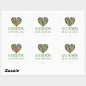 Gardening aan de zijkant van de liefde ronde sticker (Vel)