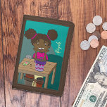 Gardening African American Girl Wallet Drievoud Portemonnee<br><div class="desc">Een schattige kinderportemonnee met een gelukkig Afrikaans-Amerikaans meisje dat haar zaadgroei bekijkt. Pas het met een naam aan. Het is een groot geschenk voor kinderen om hen te leren hun geld te beheren. © ArianeC Illustraties-Alle rechten voorbehouden</div>