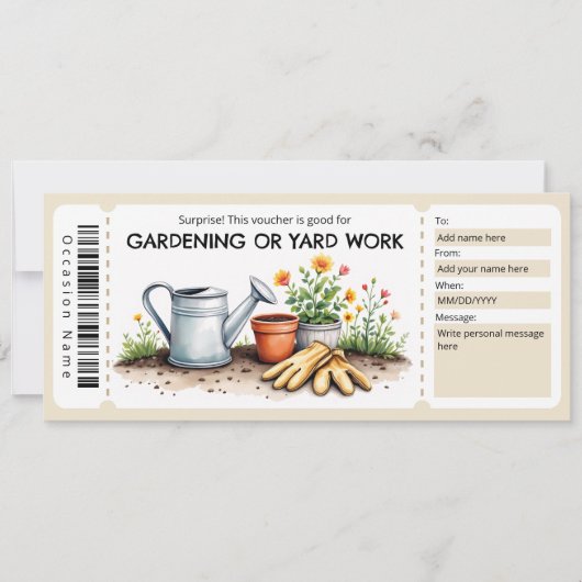 Gardening and Yard Work Certificate Kaart (Voorkant)