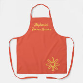 Gardening-apron,  rood-oranje, eenvoudig, aangepas schort (Voorkant)