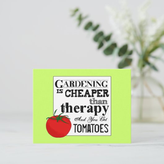 Gardening = Behandeling + Tomaten Briefkaart (Staand voorkant)